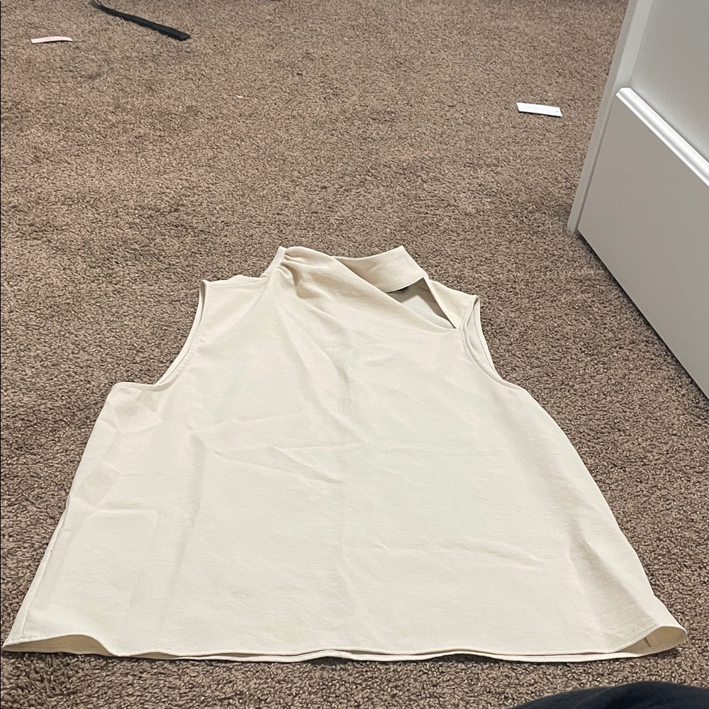 Zara Cream Sleeveless Tank Top